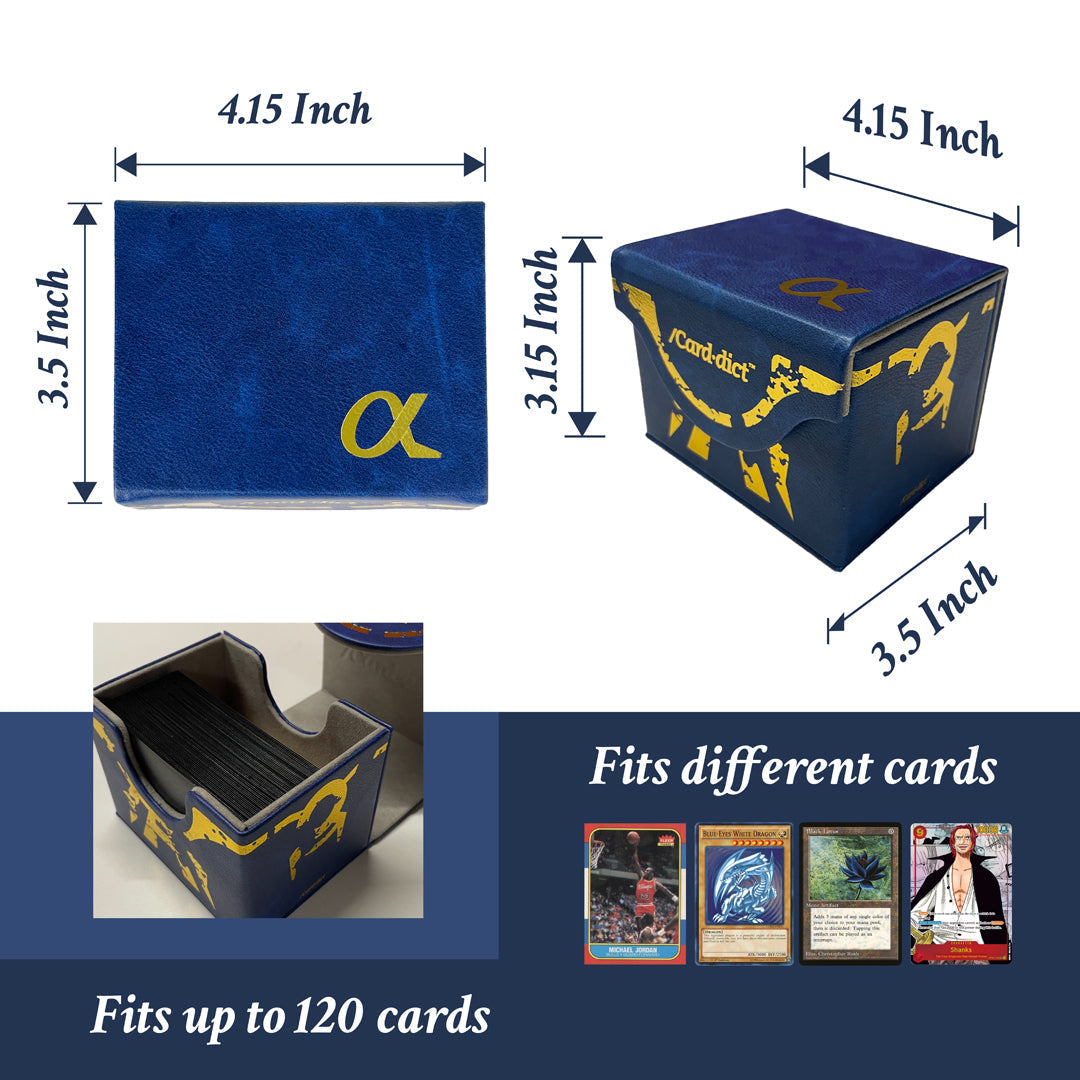 /Card·dict™ Pu Leather Deck Box Alpha Blue